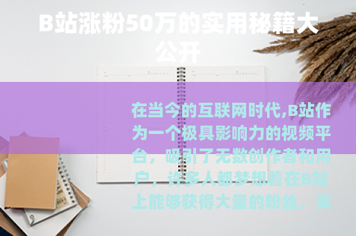 B站涨粉50万的实用秘籍大公开