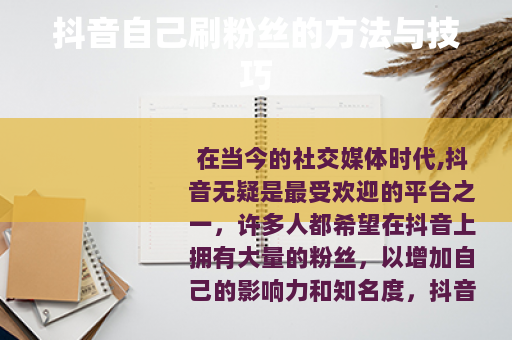 抖音自己刷粉丝的方法与技巧