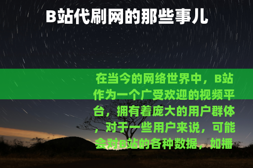 B站代刷网的那些事儿