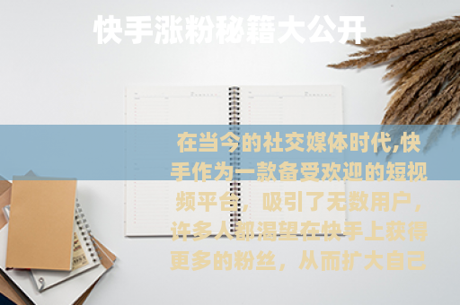 快手涨粉秘籍大公开
