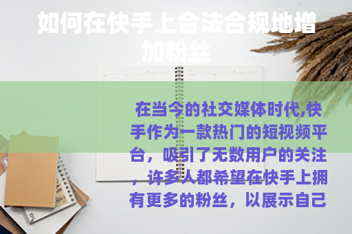 如何在快手上合法合规地增加粉丝