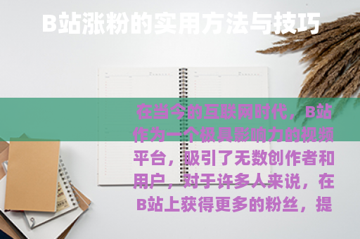 B站涨粉的实用方法与技巧