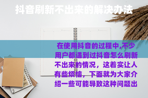 抖音刷新不出来的解决办法