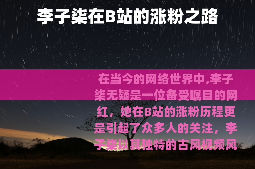 李子柒在B站的涨粉之路