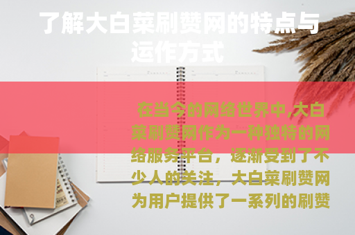 了解大白菜刷赞网的特点与运作方式