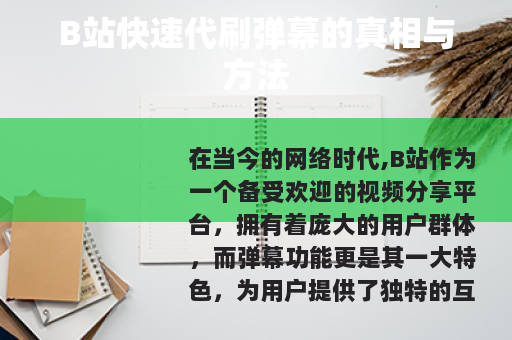 B站快速代刷弹幕的真相与方法