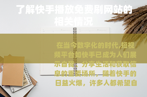 了解快手播放免费刷网站的相关情况