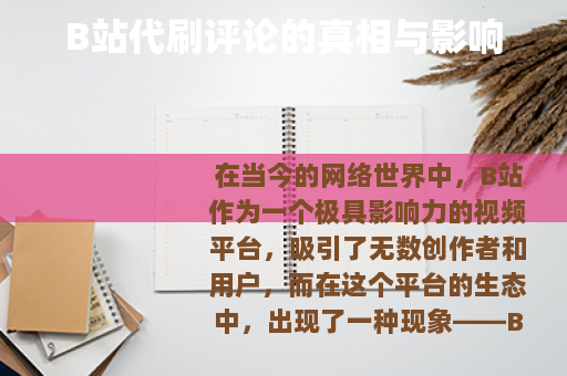 B站代刷评论的真相与影响
