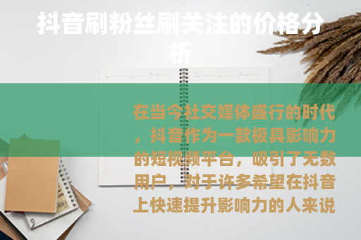 抖音刷粉丝刷关注的价格分析