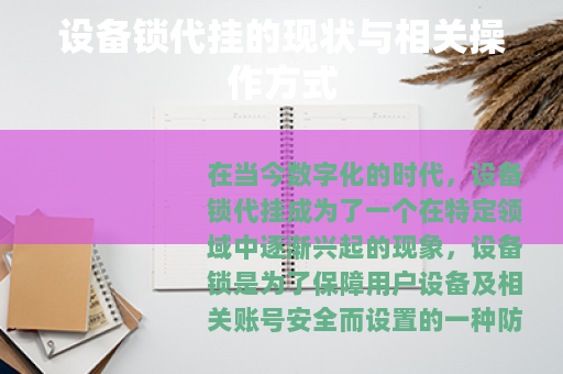 设备锁代挂的现状与相关操作方式 设备锁代挂的现状与相关操作方式