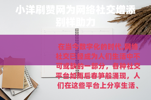 小洋刷赞网为网络社交增添别样助力