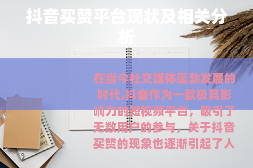 抖音买赞平台现状及相关分析
