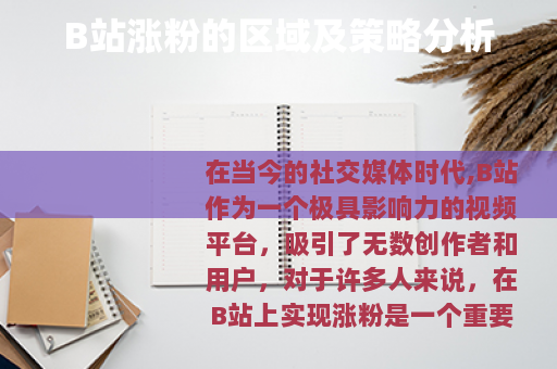 B站涨粉的区域及策略分析