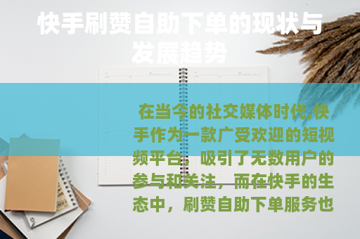 快手刷赞自助下单的现状与发展趋势