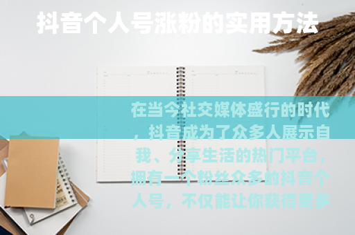 抖音个人号涨粉的实用方法