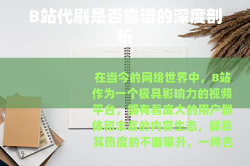 B站代刷是否靠谱的深度剖析