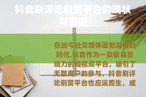 抖音刷评论刷赞平台的现状与影响
