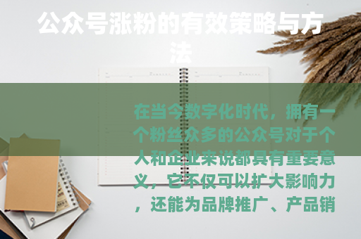公众号涨粉的有效策略与方法