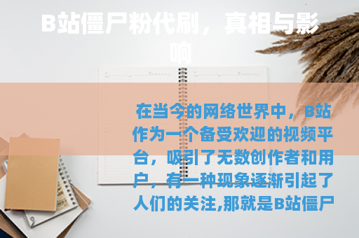 B站僵尸粉代刷，真相与影响