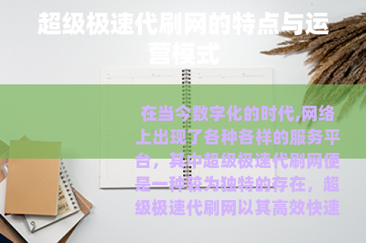 超级极速代刷网的特点与运营模式