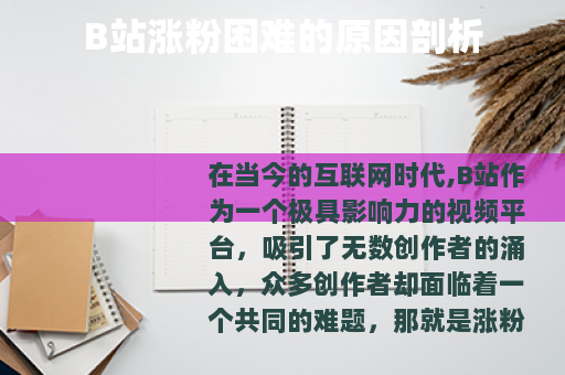B站涨粉困难的原因剖析