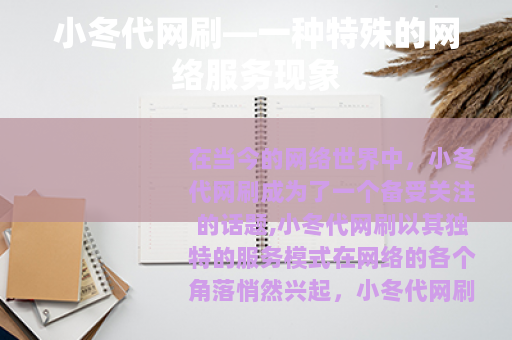 小冬代网刷—一种特殊的网络服务现象