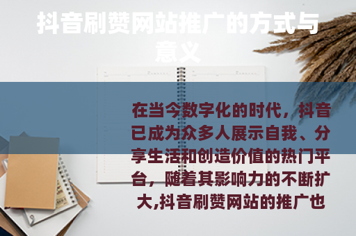 抖音刷赞网站推广的方式与意义