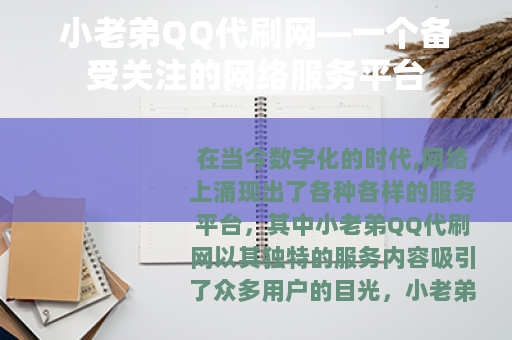 小老弟QQ代刷网—一个备受关注的网络服务平台