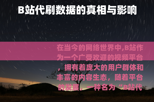 B站代刷数据的真相与影响