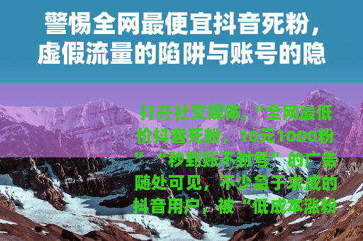 警惕全网最便宜抖音死粉，虚假流量的陷阱与账号的隐形杀手