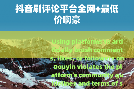 抖音刷评论平台全网+最低价啊豪