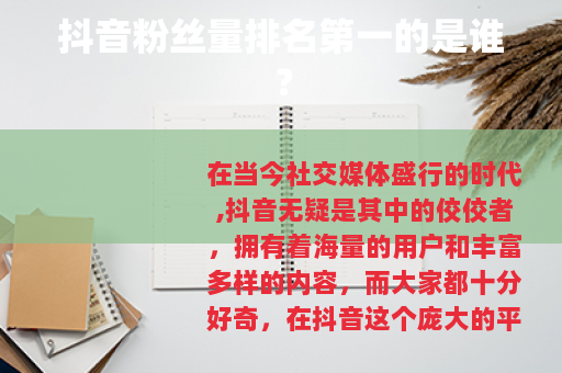 抖音粉丝量排名第一的是谁？