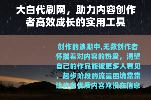 大白代刷网，助力内容创作者高效成长的实用工具