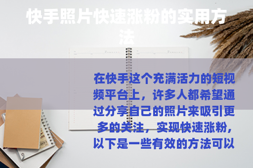 快手照片快速涨粉的实用方法