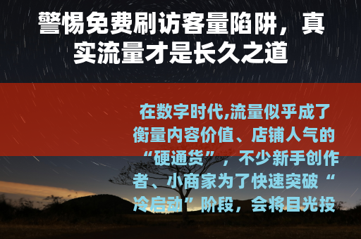 警惕免费刷访客量陷阱，真实流量才是长久之道