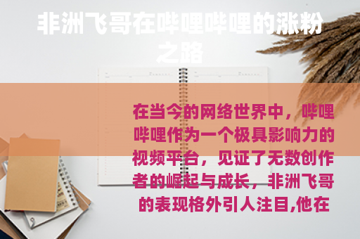 非洲飞哥在哔哩哔哩的涨粉之路