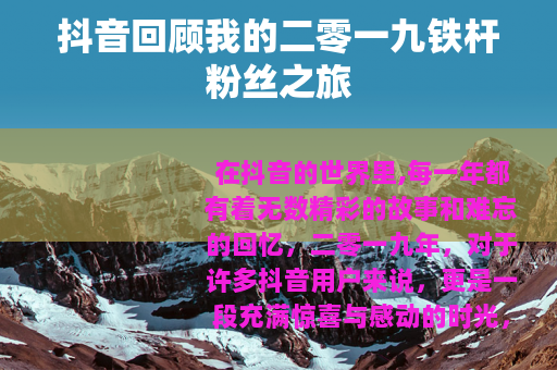 抖音回顾我的二零一九铁杆粉丝之旅