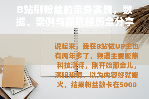 B站刷粉丝的亲身实践，数据、案例与踩坑经历全分享