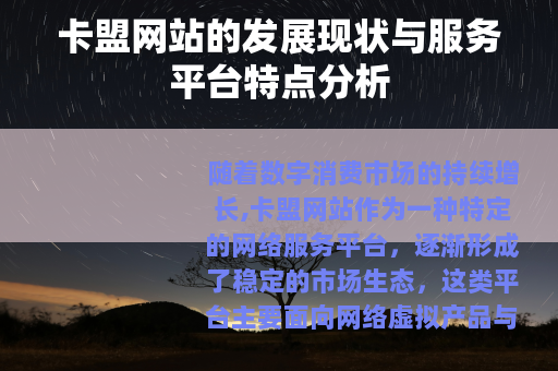 卡盟网站的发展现状与服务平台特点分析