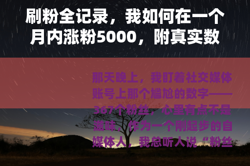 刷粉全记录，我如何在一个月内涨粉5000，附真实数据和经验教训