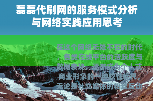 磊磊代刷网的服务模式分析与网络实践应用思考