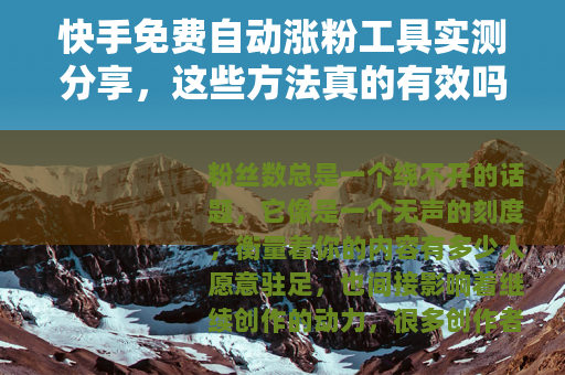 快手免费自动涨粉工具实测分享，这些方法真的有效吗？