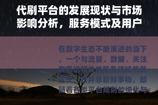 代刷平台的发展现状与市场影响分析，服务模式及用户考量