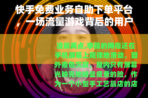 快手免费业务自助下单平台，一场流量游戏背后的用户选择