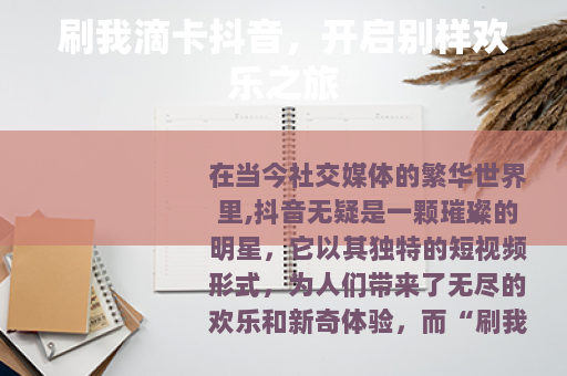 刷我滴卡抖音，开启别样欢乐之旅