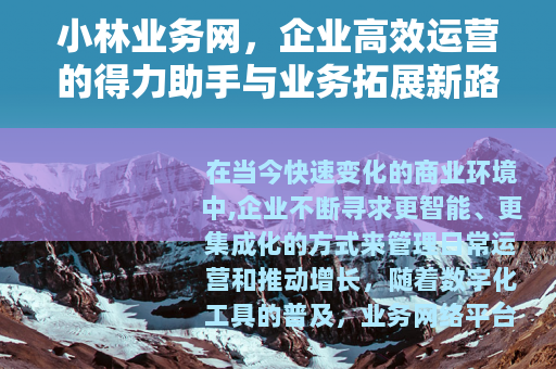 小林业务网，企业高效运营的得力助手与业务拓展新路径