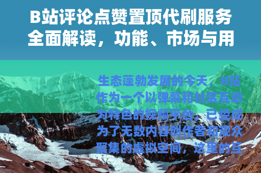 B站评论点赞置顶代刷服务全面解读,功能、市场与用户选择指南 B站评论点赞置顶代刷服务全面解读,功能、市场与用户选择指南