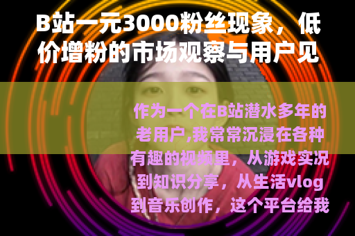 B站一元3000粉丝现象，低价增粉的市场观察与用户见解