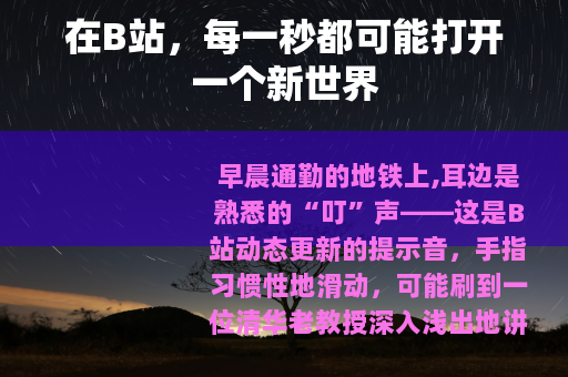 在B站,每一秒都可能打开一个新世界 在B站,每一秒都可能打开一个新世界