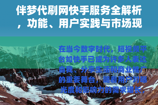 伴梦代刷网快手服务全解析，功能、用户实践与市场现状深度分享
